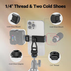 NEEWER Universal Rotatable Phone Clamp with Cold Shoe
