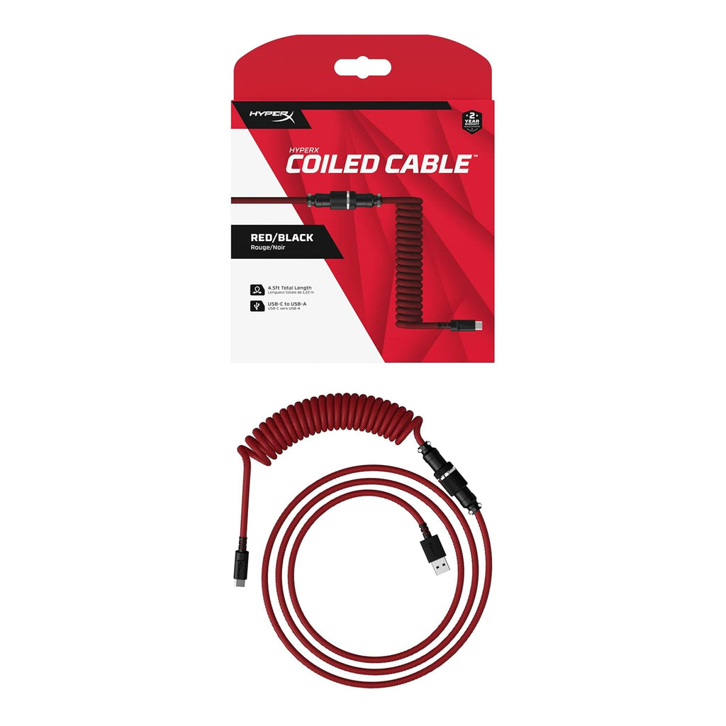 HyperX Gaming USB-C to USB Coiled Cable (Red)