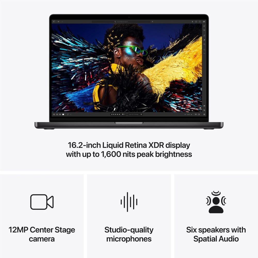 Apple Macbook Pro 16.2" with M4 Pro 14C CPU/20C GPU 24GB 512GB SSD (2024) (Space Black)