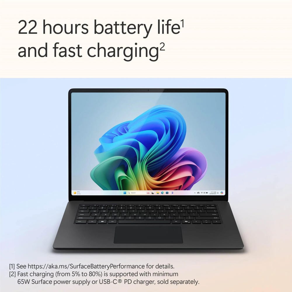 Microsoft Surface Laptop 15" Snapdragon X Elite/16GB/512GB SSD (Black)