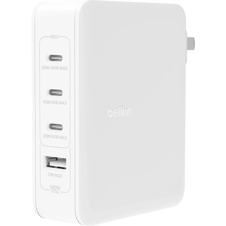Belkin BoostCharge Pro 140W 4 Port GaN Wall Charger (White)