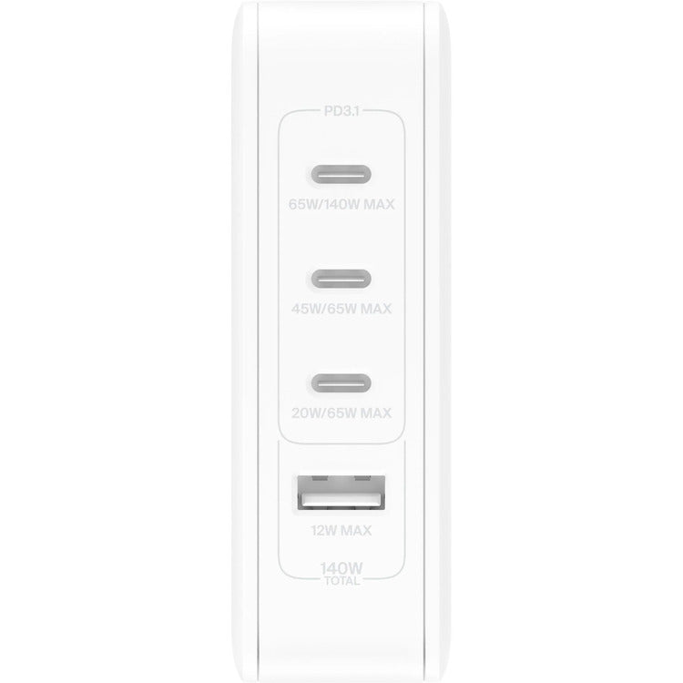 Belkin BoostCharge Pro 140W 4 Port GaN Wall Charger (White)