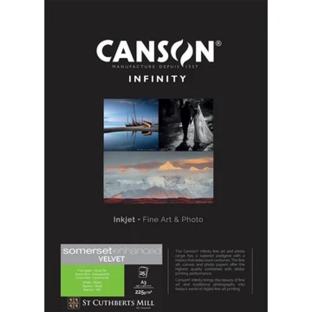 Canson Somerset Enhanced Velvet White 225GSM (A3)