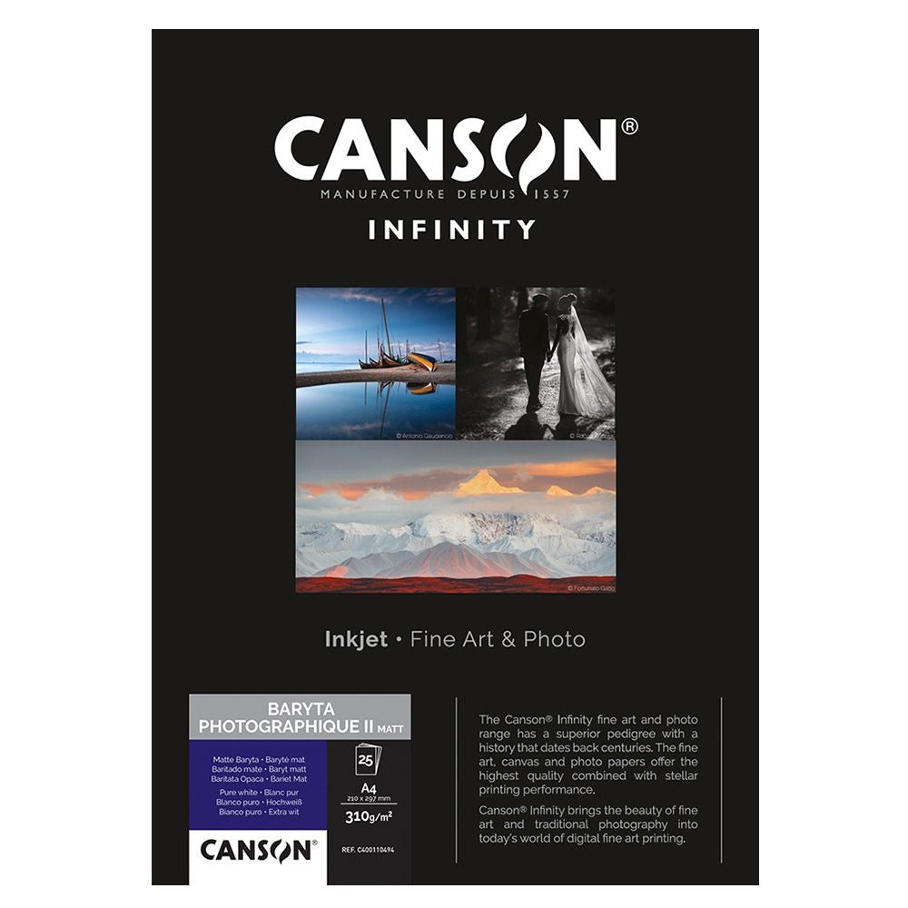 Canson Baryta Photographique II Matt 310gsm A4 x 25 Sheets