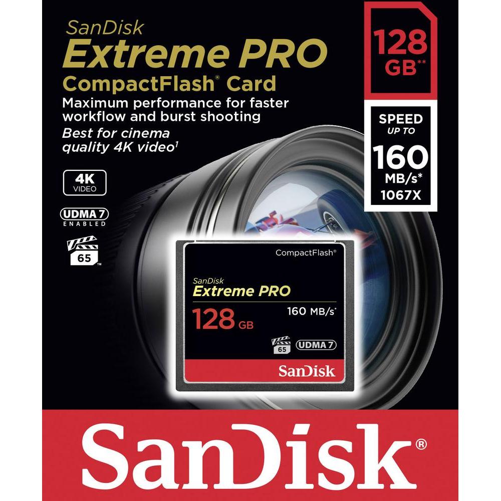 SANDISK EXTREME PRO CF 128GB 160MB/s (SDCFXPS-128G-XQ)