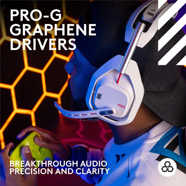 Logitech G Astro A50 LIGHTSPEED Gaming Headset with Base Station (White)  