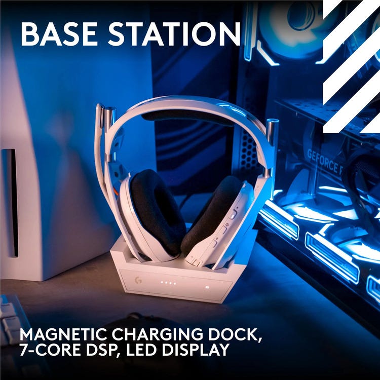 Logitech G Astro A50 LIGHTSPEED Gaming Headset with Base Station (White)  