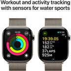 Apple Watch Series 10 46mm Natural Titanium Case GPS + Cellular Sport Band (S/M) (Milanese)