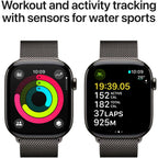Apple Watch Series 10 46mm Slate Titanium Case GPS + Cellular Sport Band (S/M) (Milanese)