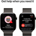 Apple Watch Series 10 46mm Slate Titanium Case GPS + Cellular Sport Band (S/M) (Milanese)