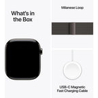 Apple Watch Series 10 46mm Slate Titanium Case GPS + Cellular Sport Band (S/M) (Milanese)