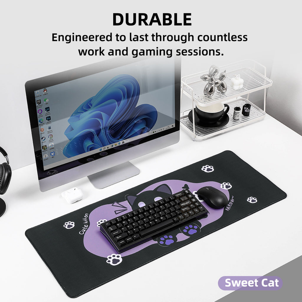 YUNZII Oversized Desk Mat 800x300x3mm (Sweet Cat)