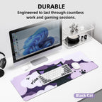 YUNZII Oversized Desk Mat 800x300x3mm (Black Cat)