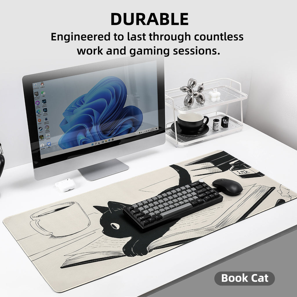 YUNZII Keynovo Desk Mat 900x400x3mm (Book Cat)