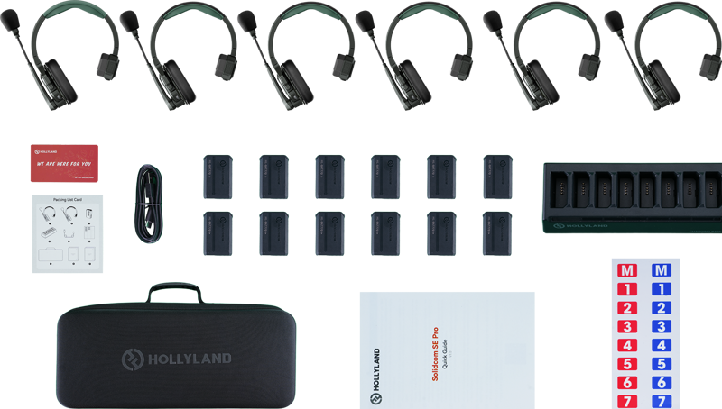  Hollyland Solidcom SE Pro 1.9Ghz Intercom System - 6 Person Kit 