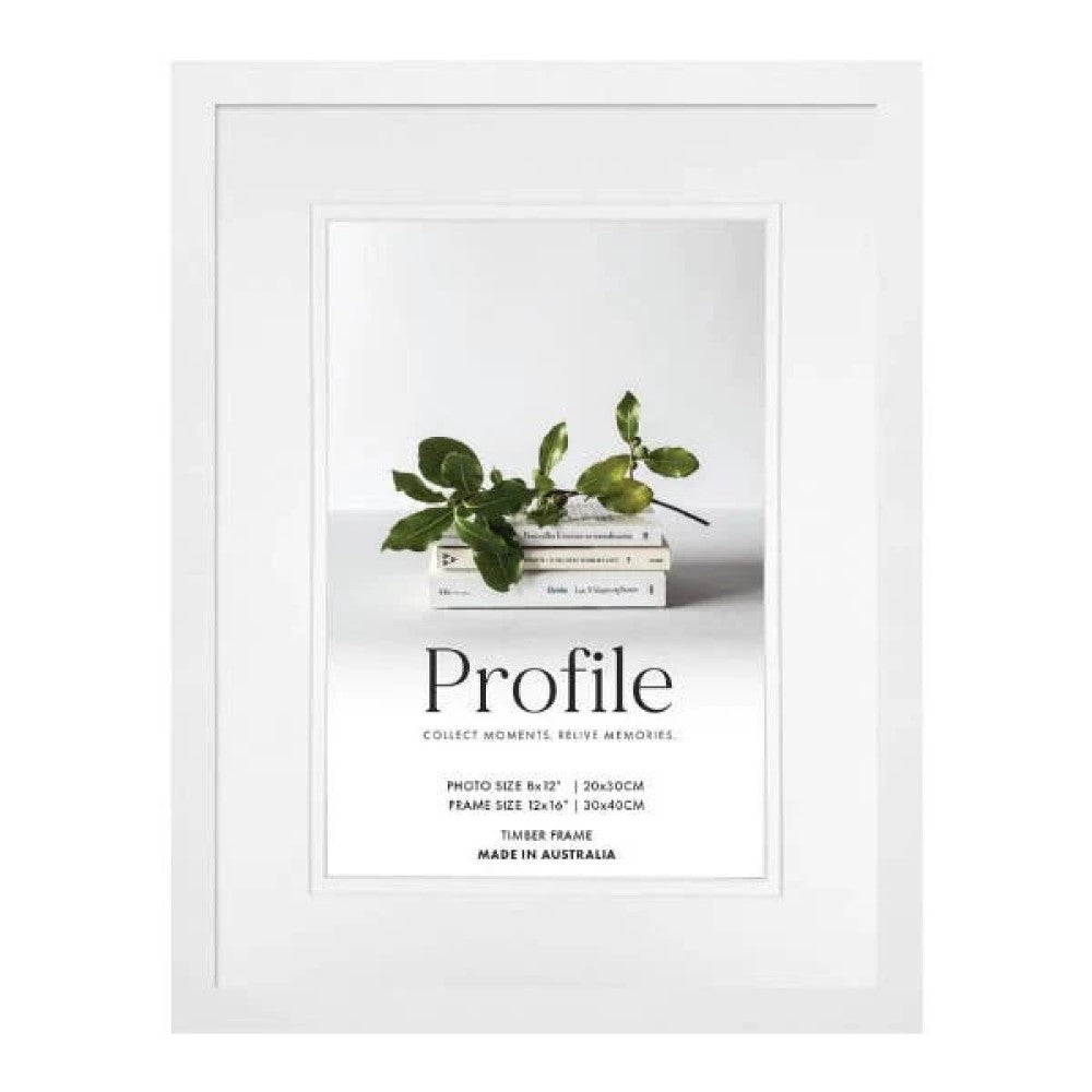 Elegant Deluxe 12x16/8x12" Photo Frame - White