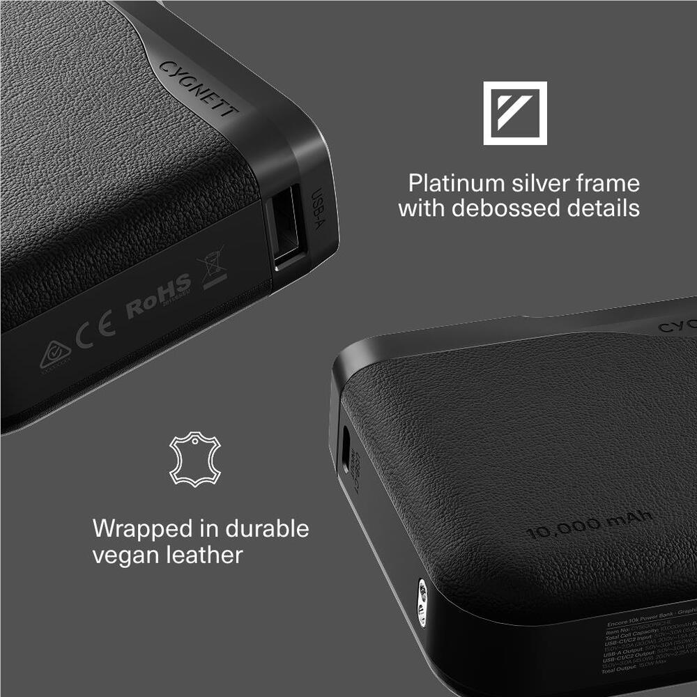 Cygnett Encore 10k mAh Power Bank (Graphite)
