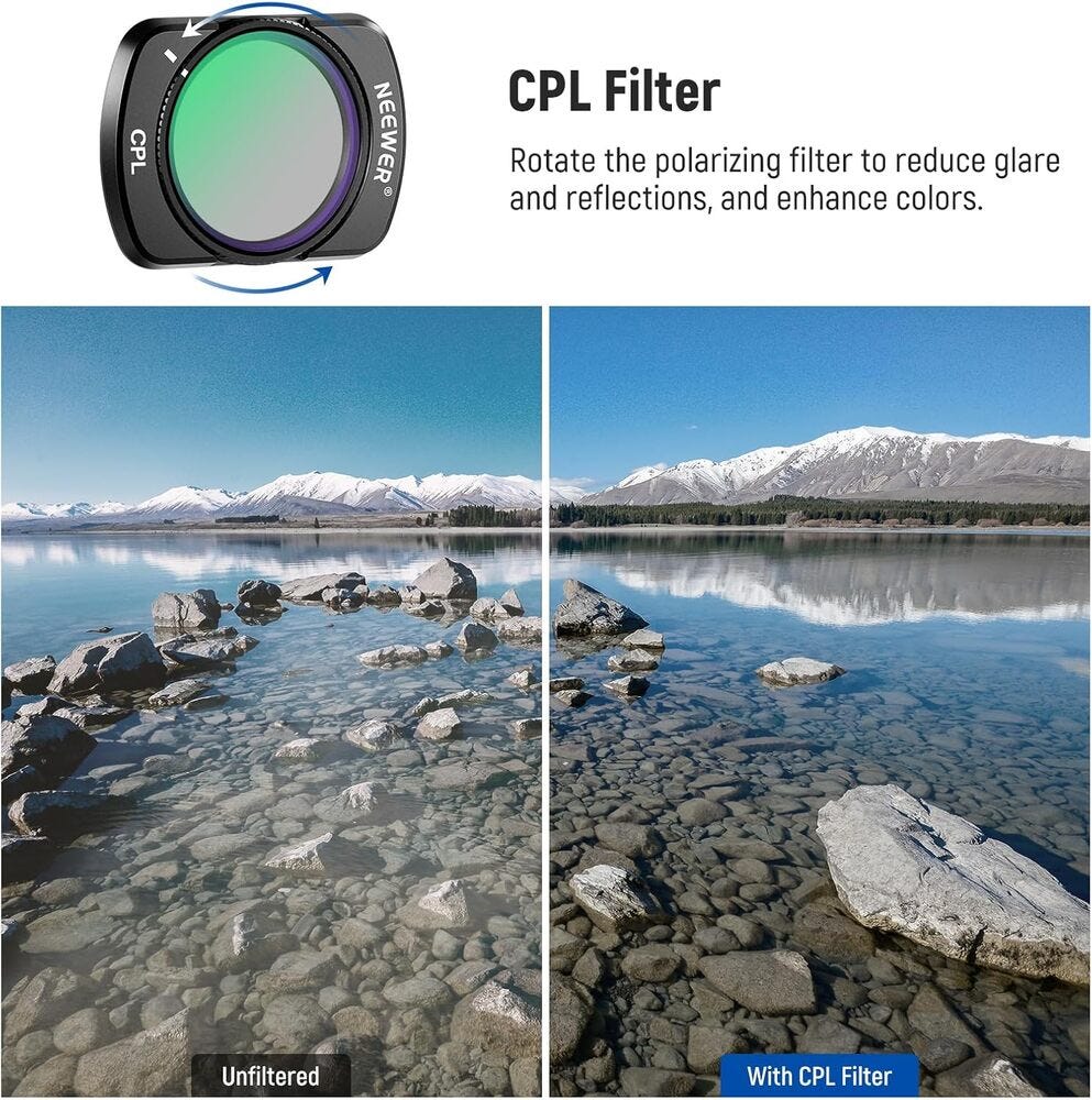 NEEWER HD CPL Filter Kit for DJI Osmo Pocket 3 - 4 Pack
