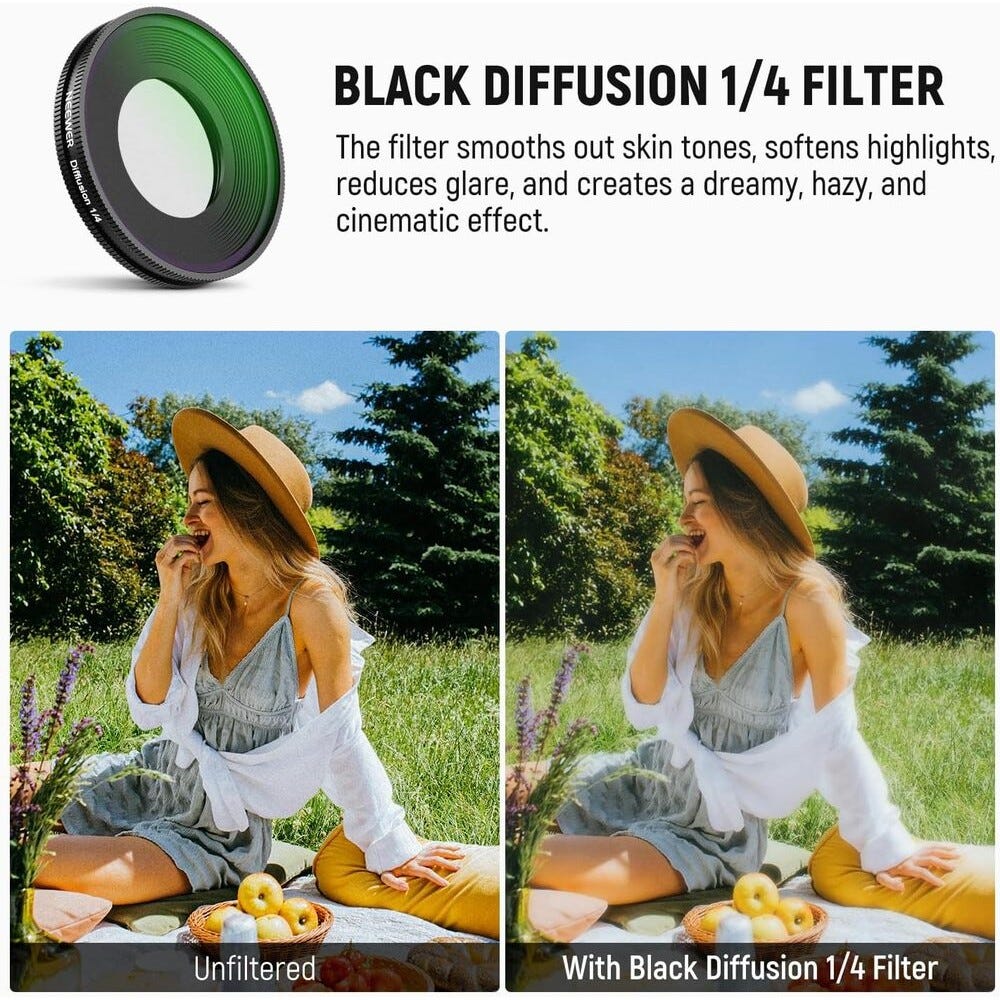 NEEWER FL-C49 Black Diffusion Filter for Insta360 Go Ultra