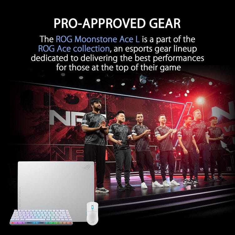 ASUS ROG MOONSTONE ACE L Gaming Mouse Pad (White)