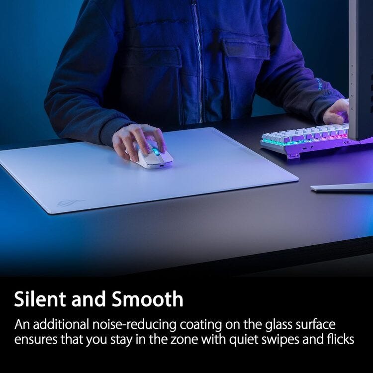 ASUS ROG MOONSTONE ACE L Gaming Mouse Pad (White)