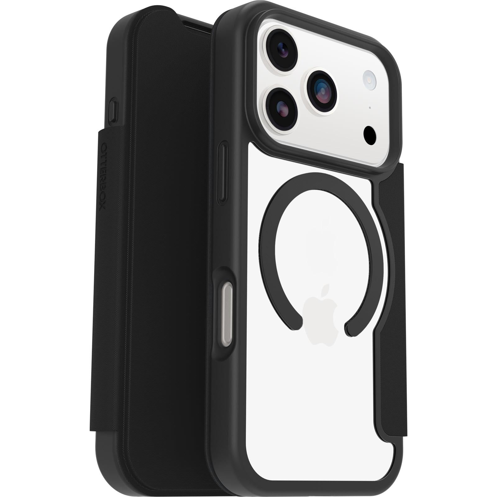 OtterBox React Folio MagSafe Case for iPhone 17 Pro (Black Crystal)