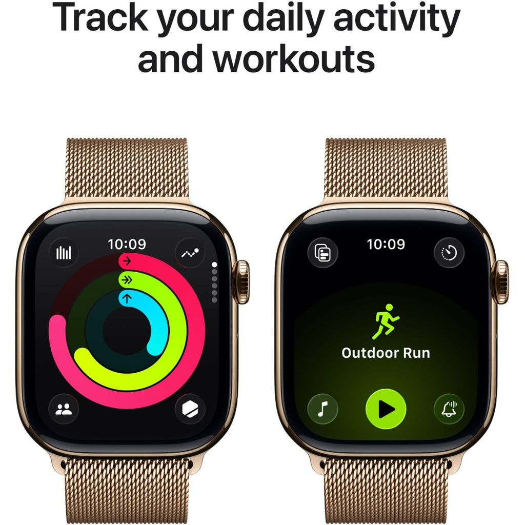 Apple Watch Series 11 42mm Gold Titanium Case GPS + Cellular Milanese Loop