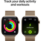 Apple Watch Series 11 42mm Gold Titanium Case GPS + Cellular Milanese Loop