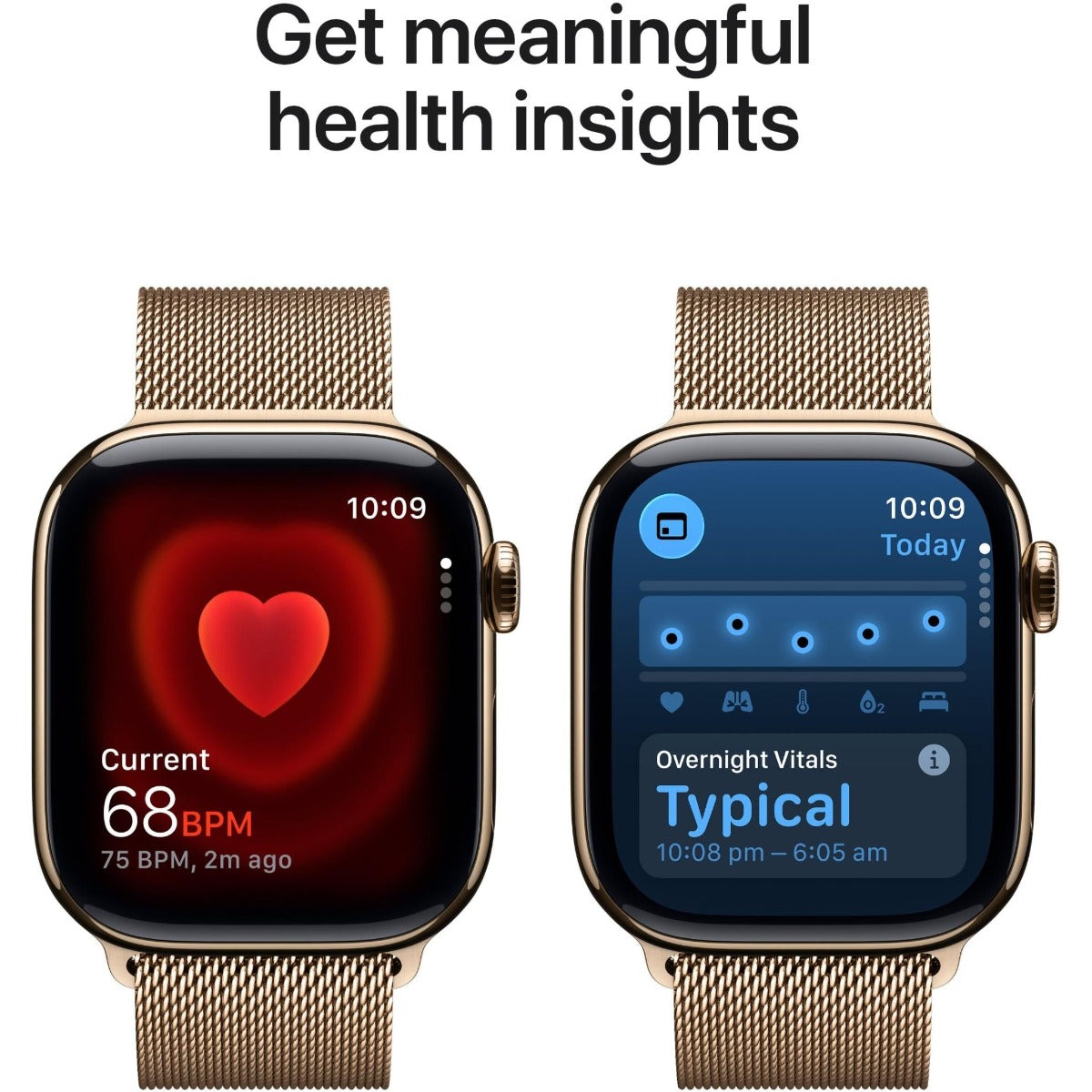 Apple Watch Series 11 42mm Gold Titanium Case GPS + Cellular Milanese Loop