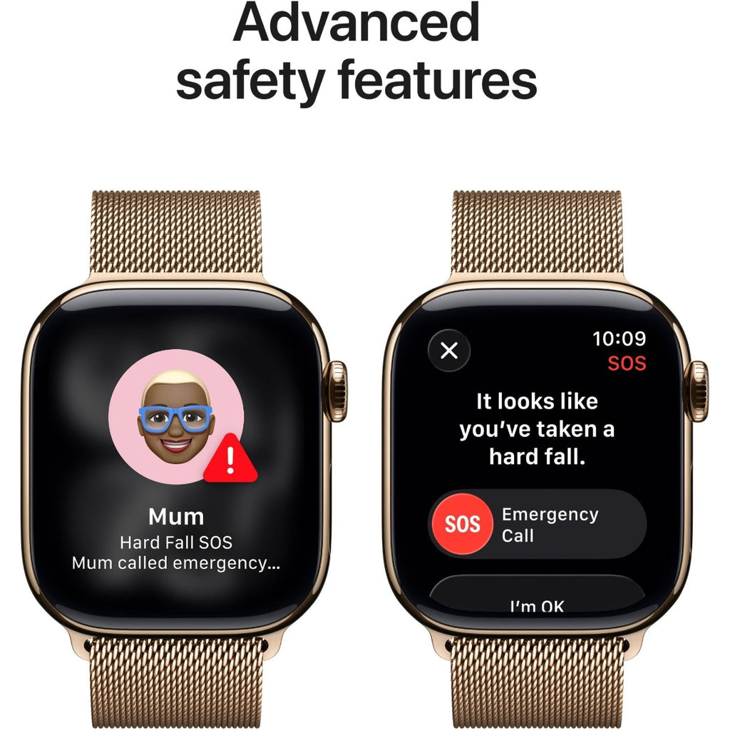 Apple Watch Series 11 42mm Gold Titanium Case GPS + Cellular Milanese Loop