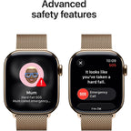 Apple Watch Series 11 42mm Gold Titanium Case GPS + Cellular Milanese Loop