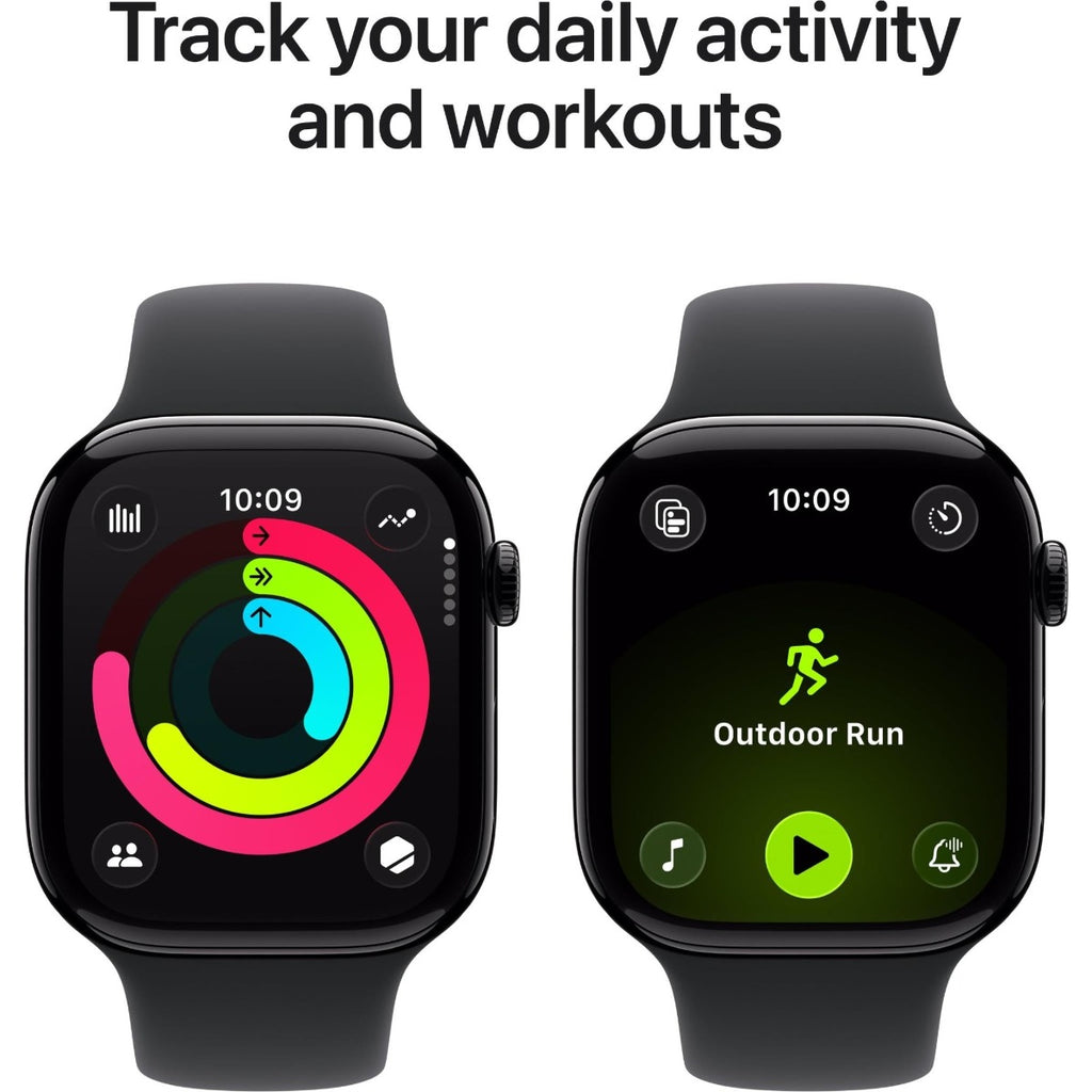 Apple Watch Series 11 46mm Jet Black Aluminium Case GPS + Cellular Sport Band (M/L) 