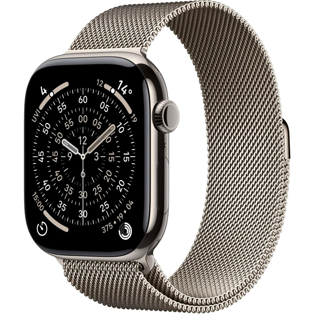 Apple Watch Series 11 46mm Natural Titanium Case GPS + Cellular Milanese Loop (S/M)
