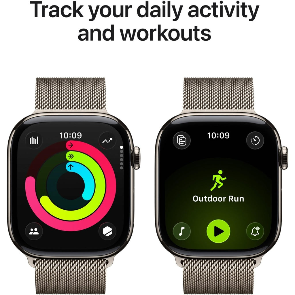 Apple Watch Series 11 46mm Natural Titanium Case GPS + Cellular Milanese Loop (S/M)