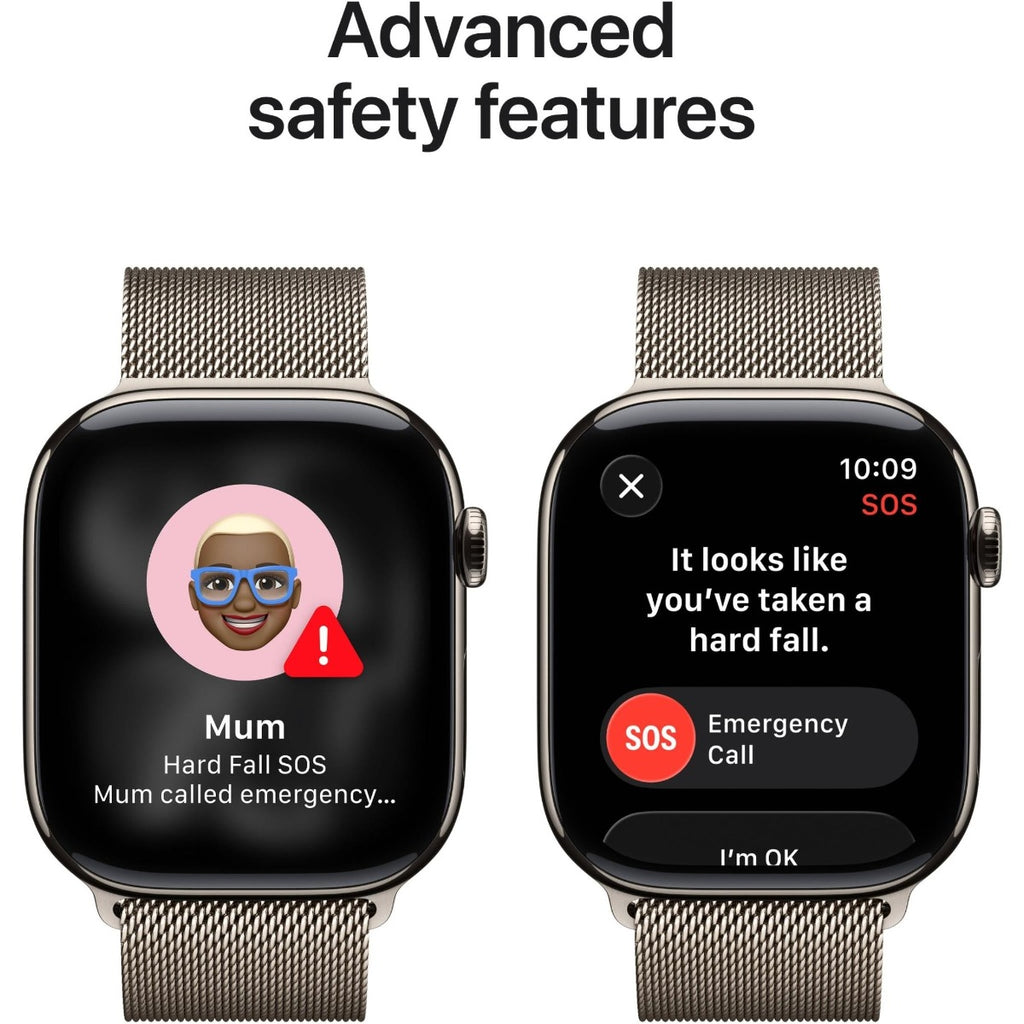 Apple Watch Series 11 46mm Natural Titanium Case GPS + Cellular Milanese Loop (S/M)