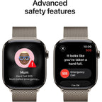 Apple Watch Series 11 46mm Natural Titanium Case GPS + Cellular Milanese Loop (S/M)