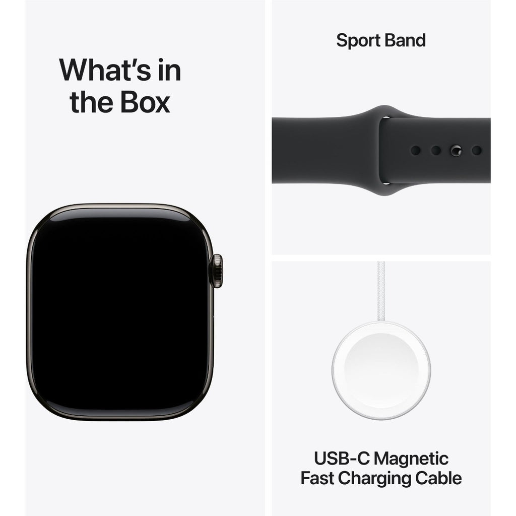 Apple Watch Series 11 46mm Slate Titanium Case GPS + Cellular Sport Band (M/L)