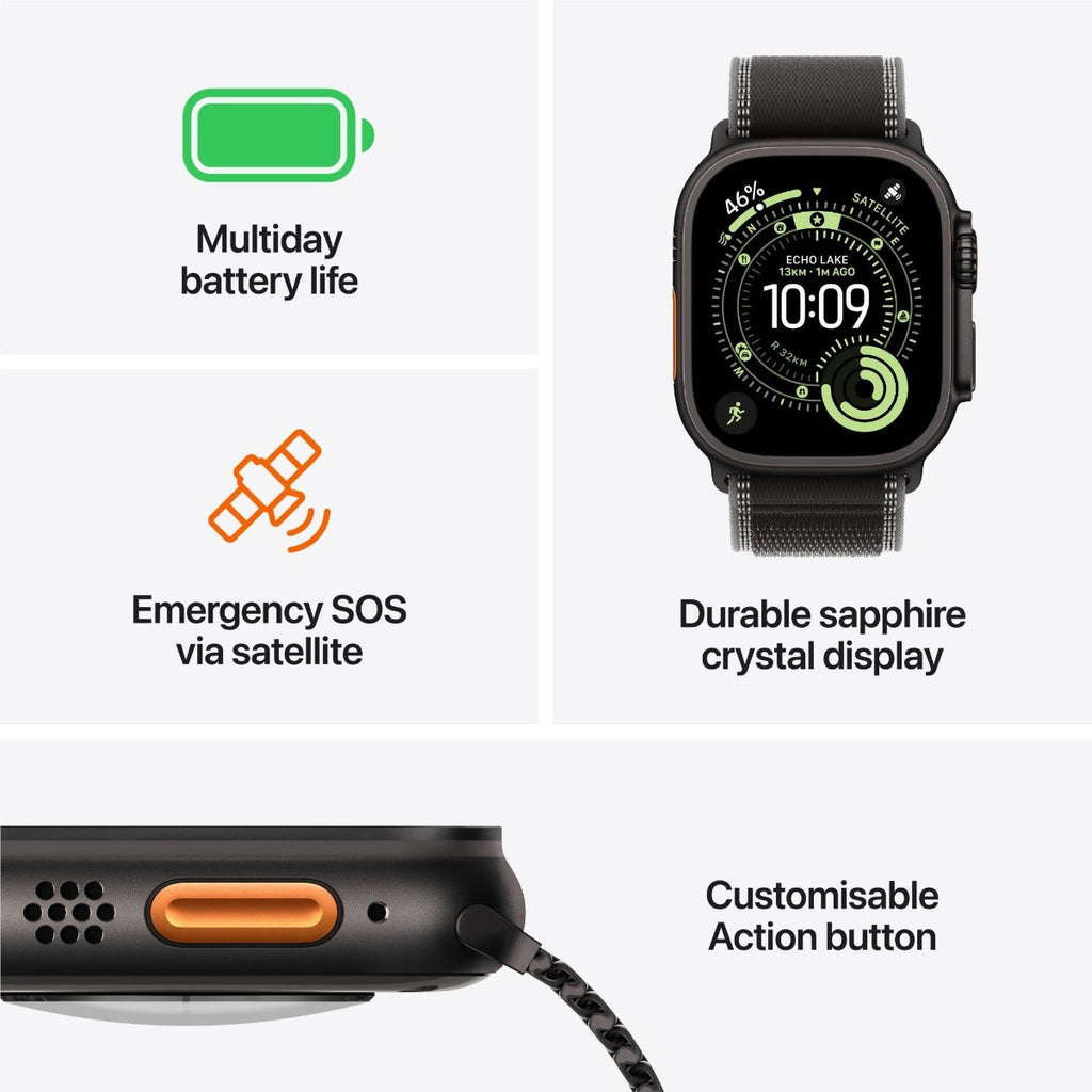 Apple Watch Ultra 3 49mm Natural Titanium Case GPS + Cellular Blue Trail Loop (S/M)