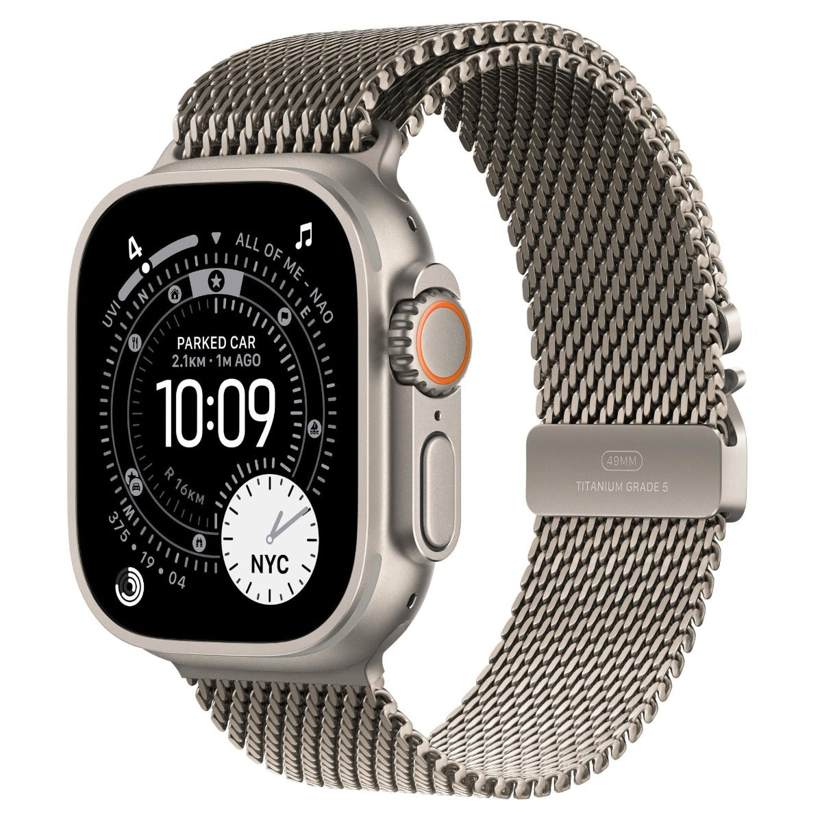 Apple Watch Ultra 3 49mm Natural Titanium Case GPS + Cellular Milanese Loop (Small)
