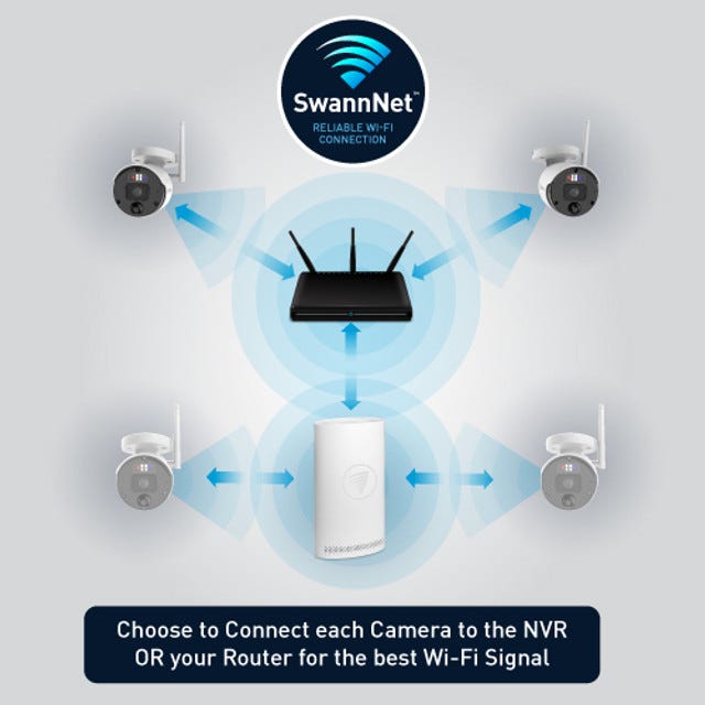 Swann SecureAlert 4K Security Kit with 4 Wi-Fi Cameras and NVR Tower