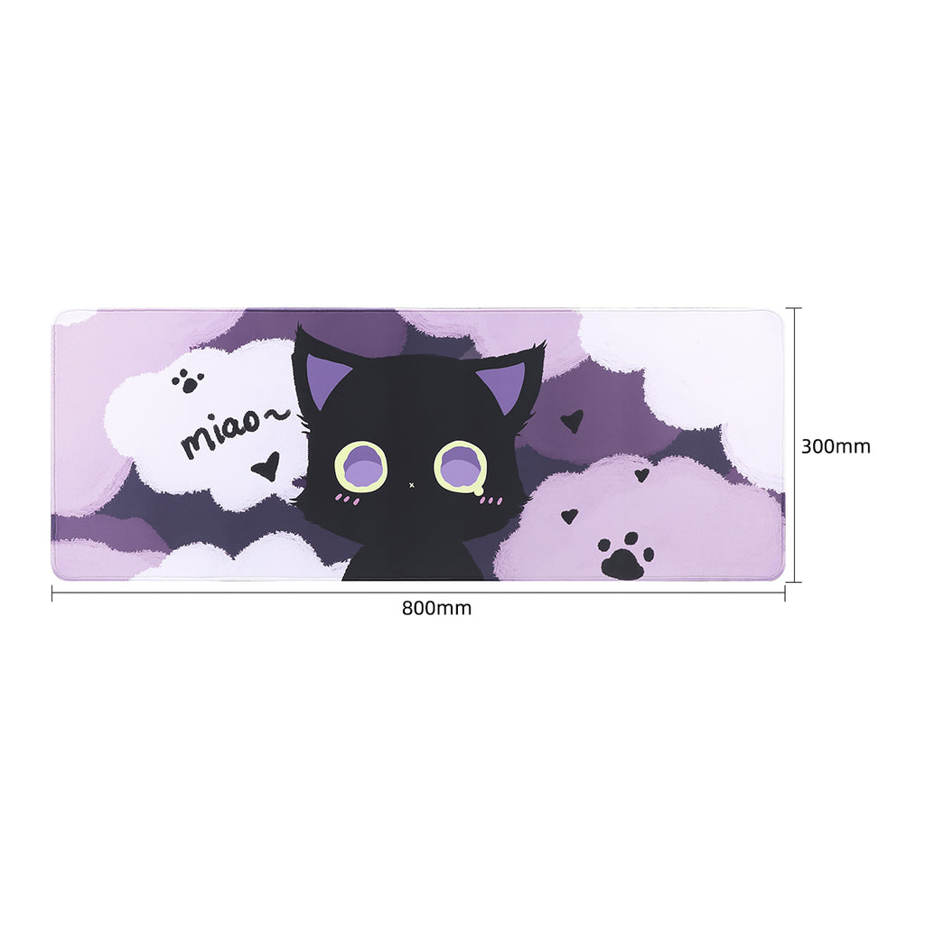 YUNZII Oversized Desk Mat 800x300x3mm (Black Cat)
