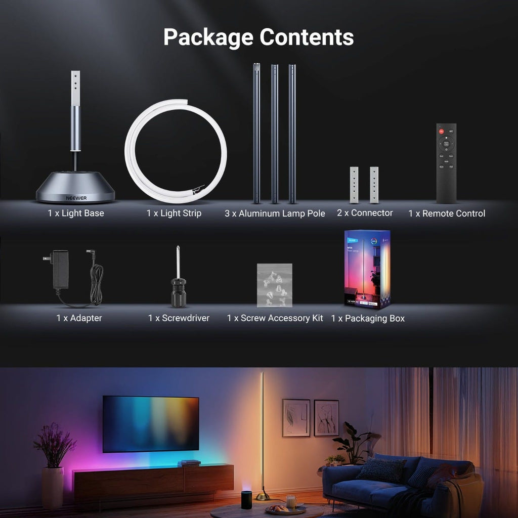 NEEWER NF01 Smart LED Floor Lamp with Voice Control