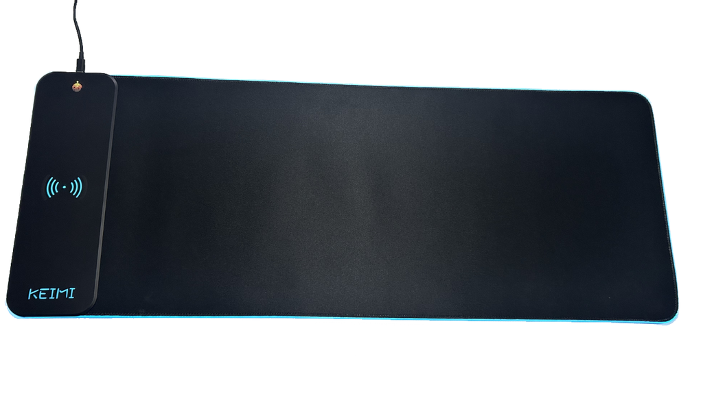 Keimi 15W Wireless Charging Extended Mouse Pad with RGB 