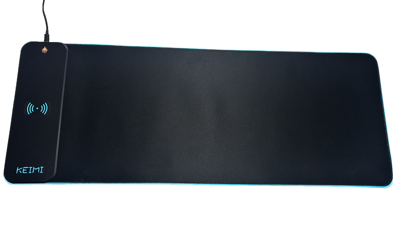 Keimi 15W Wireless Charging Extended Mouse Pad with RGB 