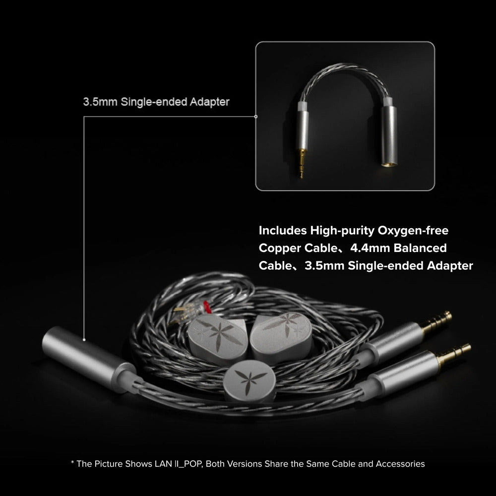 MOONDROP LAN II POP Dynamic Wired IEM In-Ear Monitor Headphones (Silver)