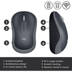 Logitech M185 Wireless Mouse (Swift Gray)