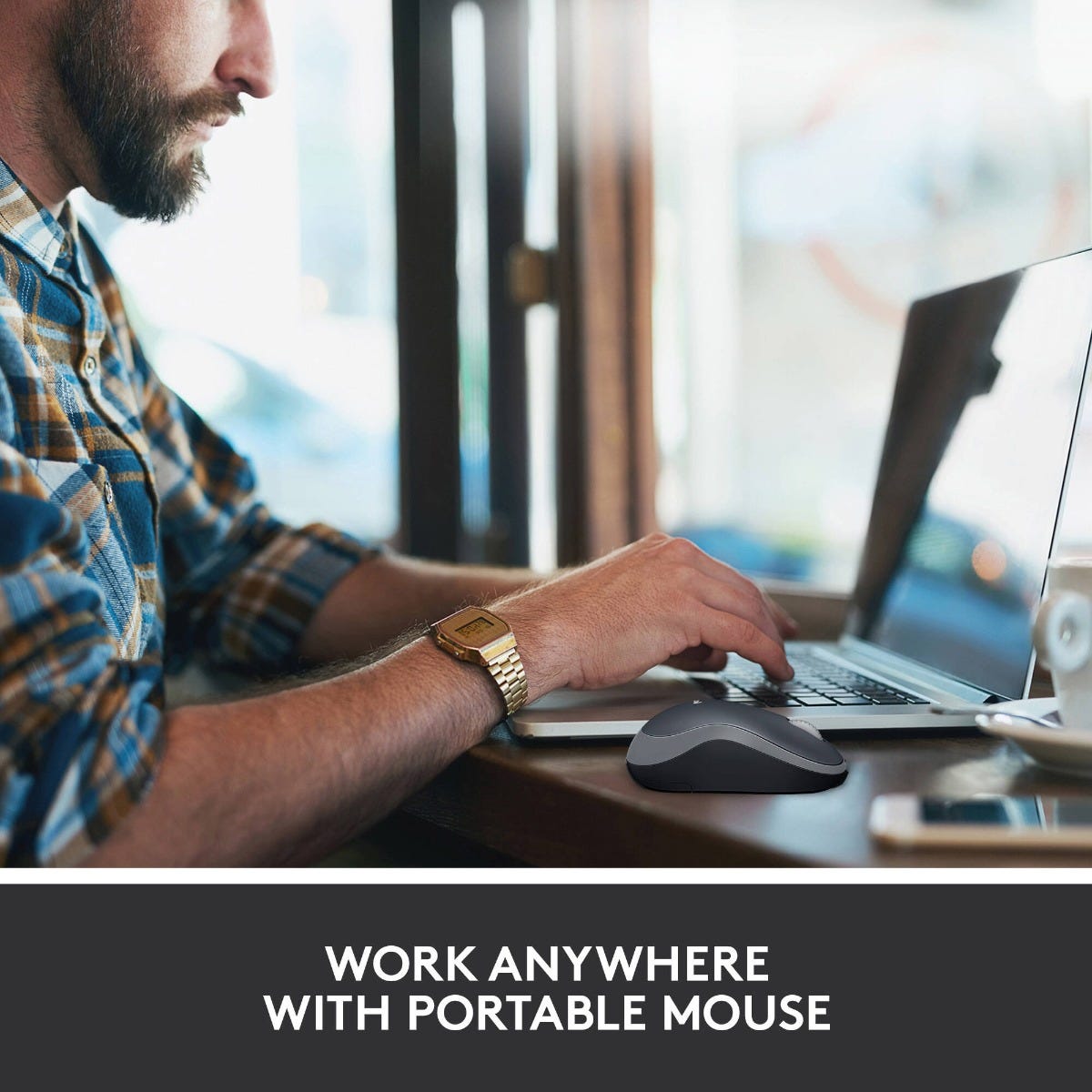 Logitech M185 Wireless Mouse (Swift Gray)