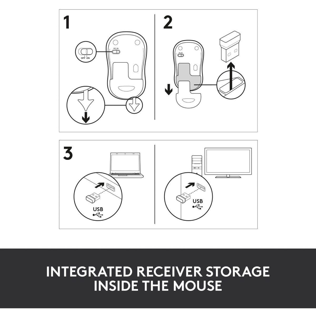 Logitech M185 Wireless Mouse (Swift Gray)