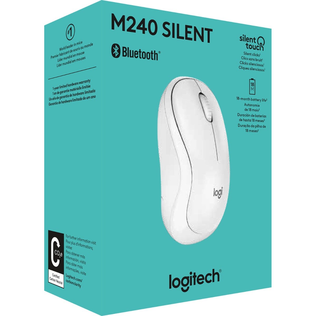  Logitech M240 Silent Bluetooth Mouse (Off White)