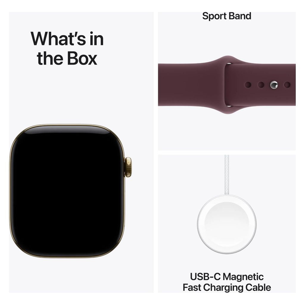 Apple Watch Series 12 46mm Radiant Gold Titanium GPS + Cellular Sport Band (M/L)